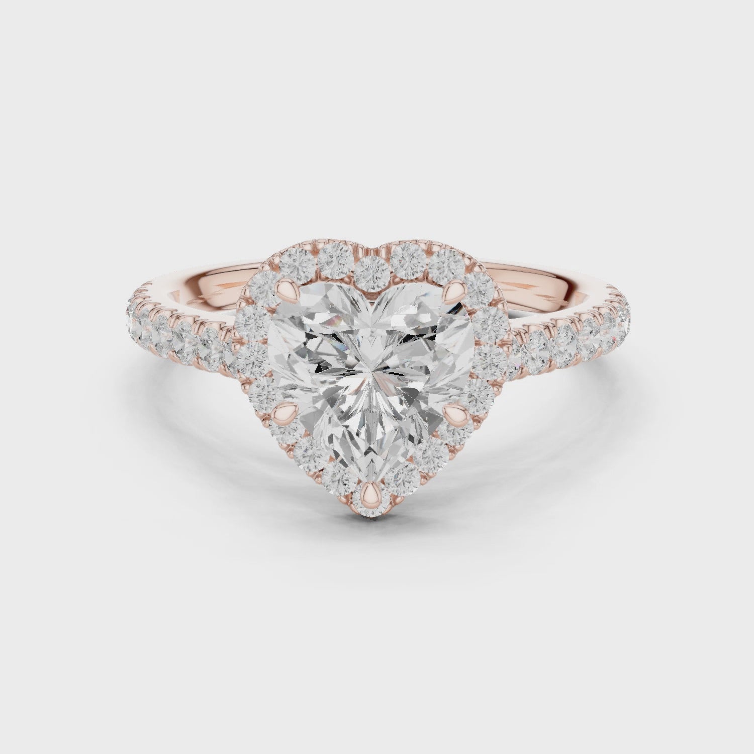 Levi Romantic Halo Heart Diamond Ring