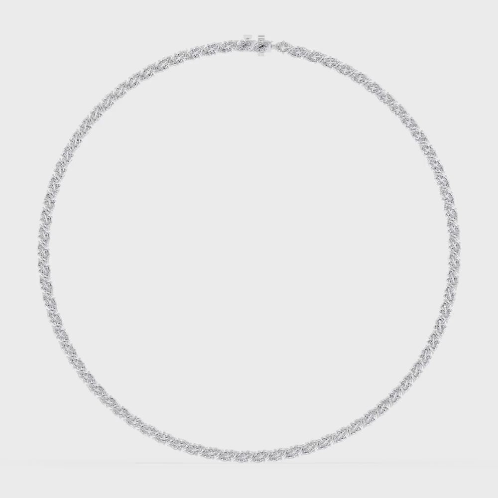 Marquise Cut Lab Grown Diamond Tennis Necklace