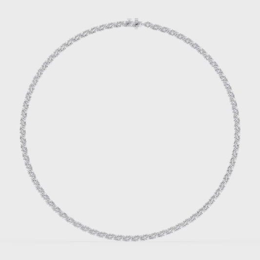 Marquise Cut Lab Grown Diamond Tennis Necklace