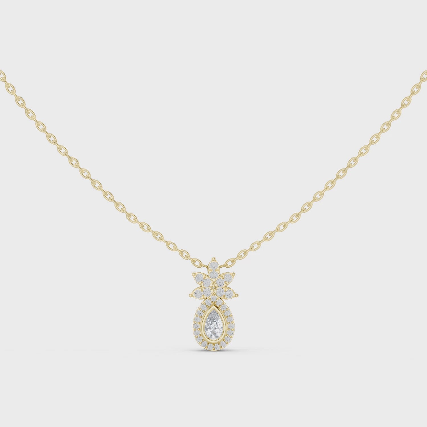 Pear Halo Lab-Grown Diamond Pendant