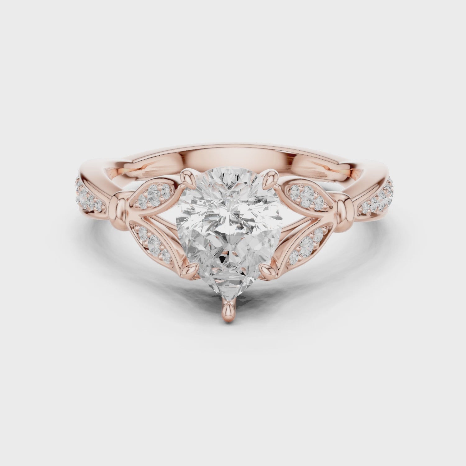 Reed Blossom Elegance Pear Diamond Ring