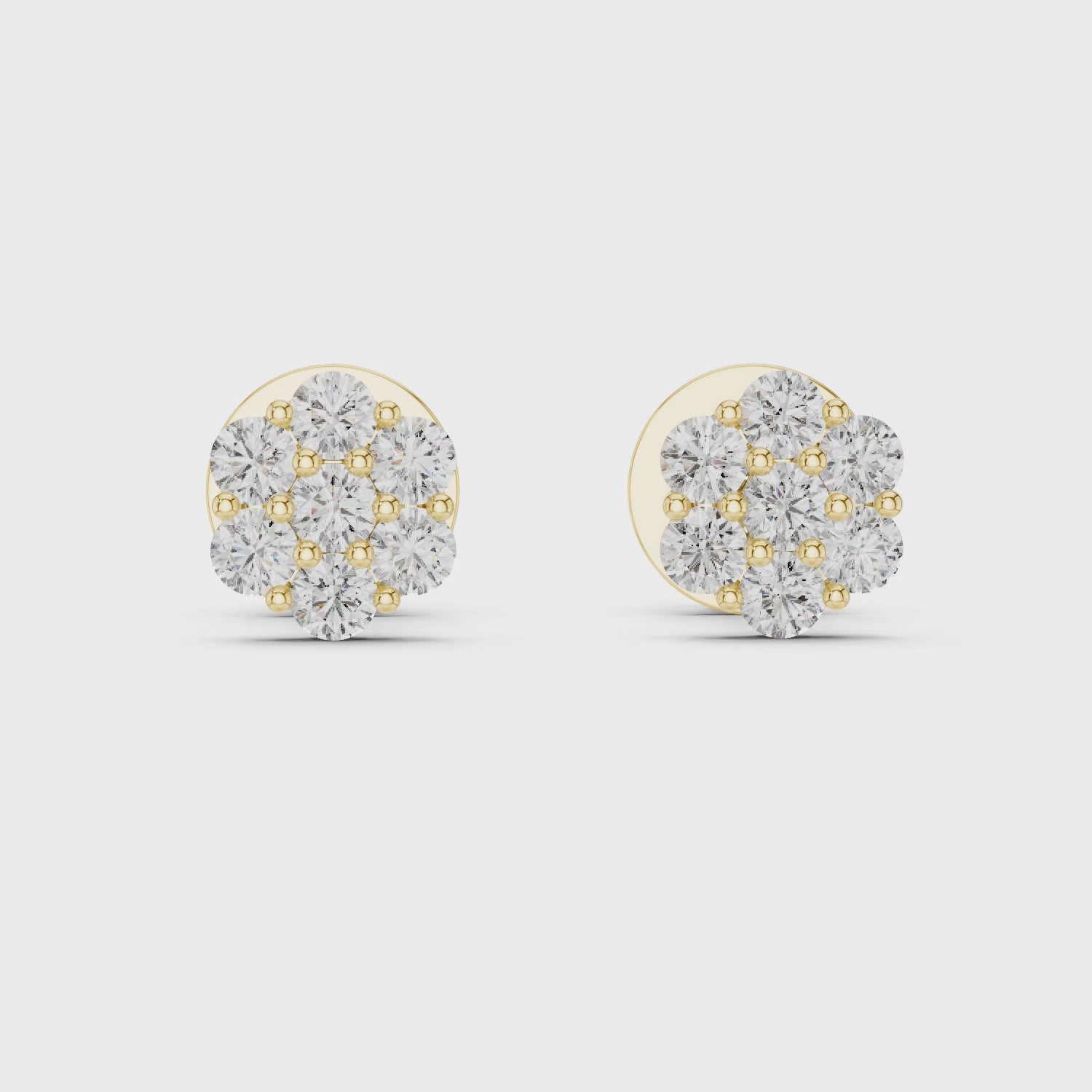 Floral Cluster Diamond Stud Earrings