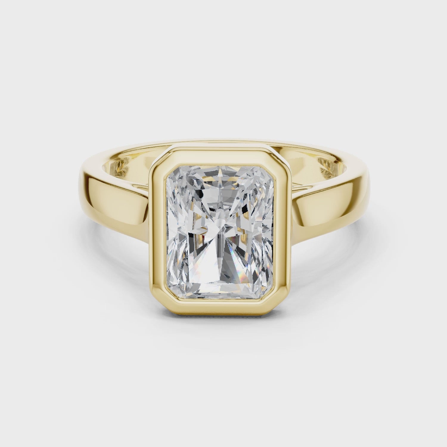 Voss Refined Radiant Bezel Diamond Ring