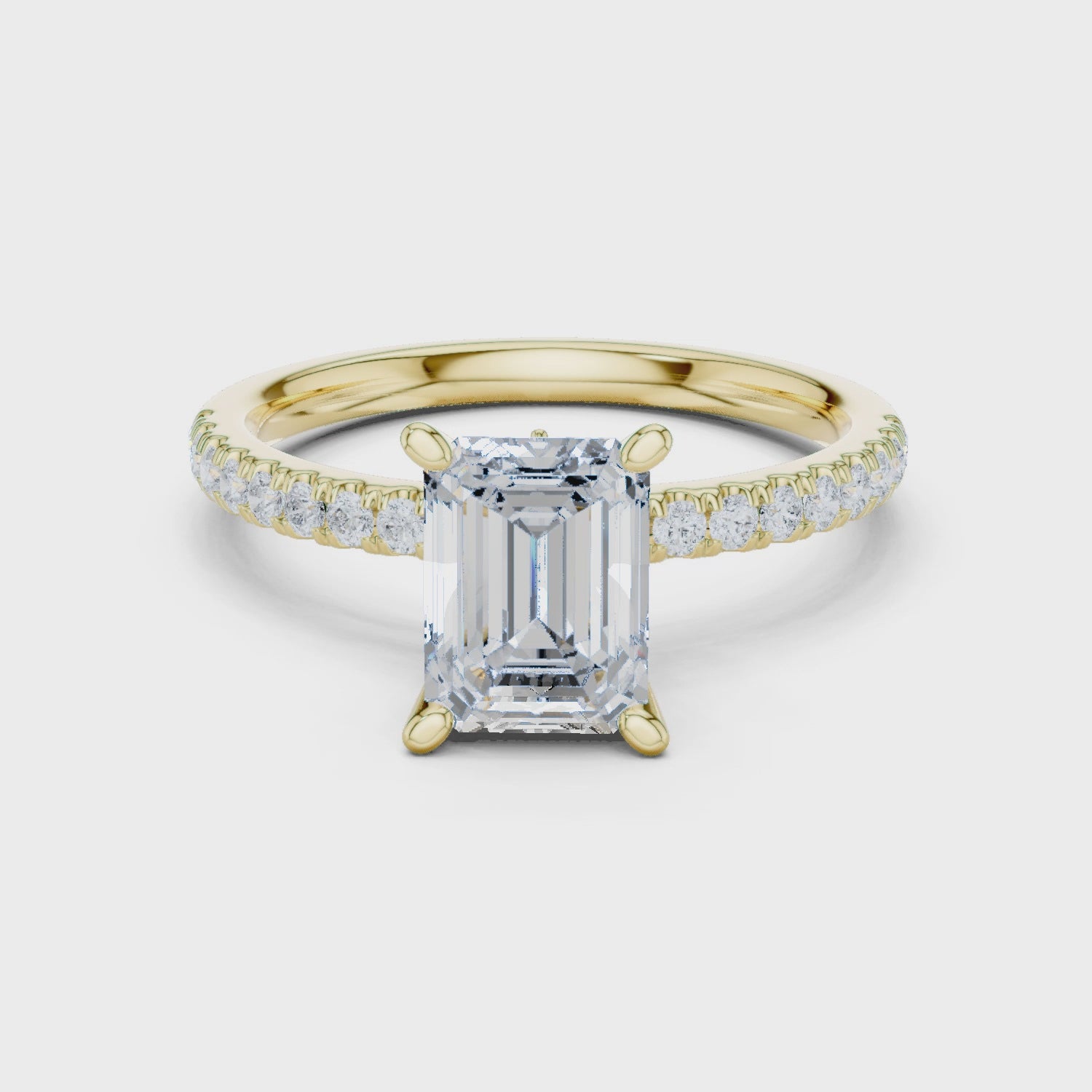 Remi Classic Pavé Emerald Diamond Ring