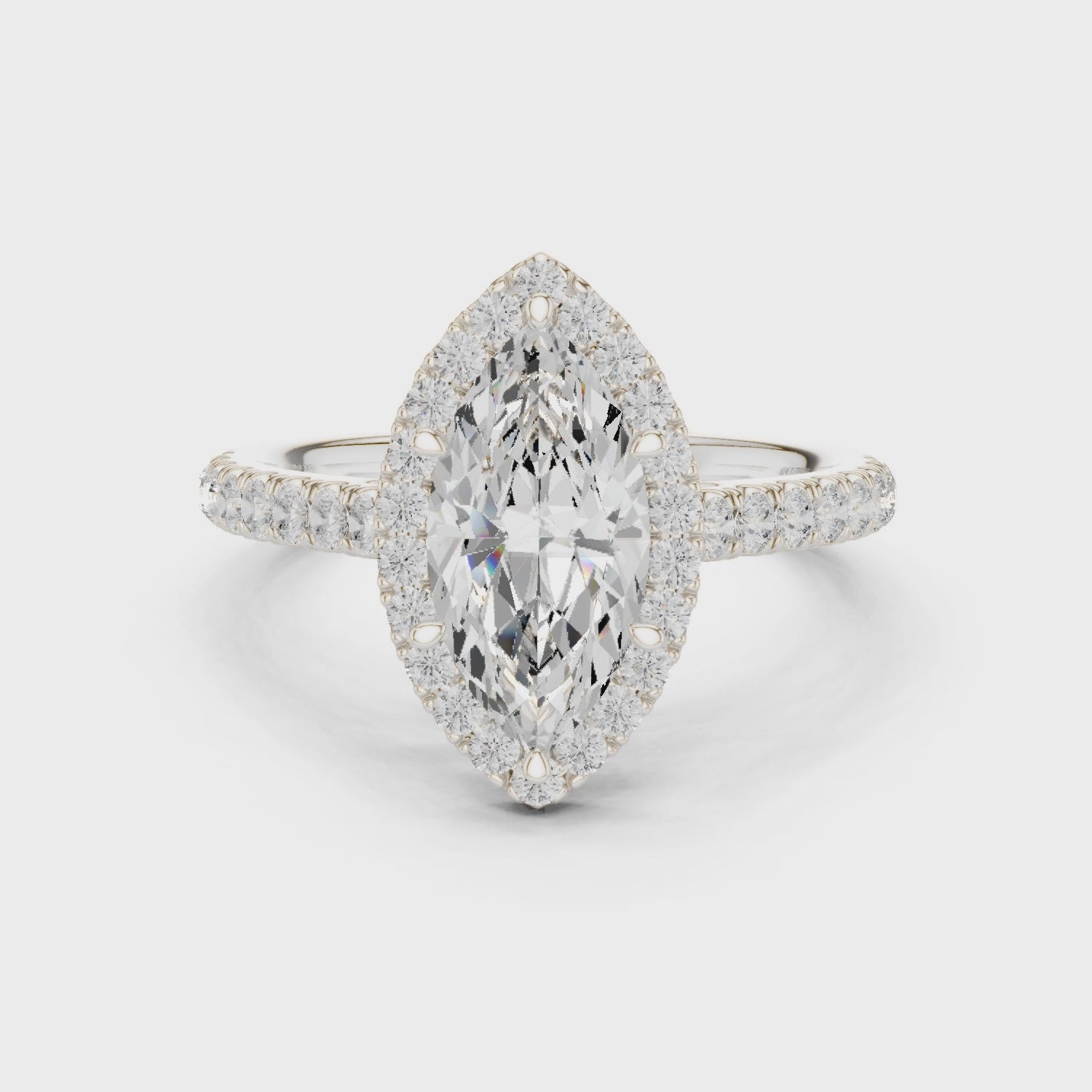 Luke Regal Halo Marquise Diamond Ring