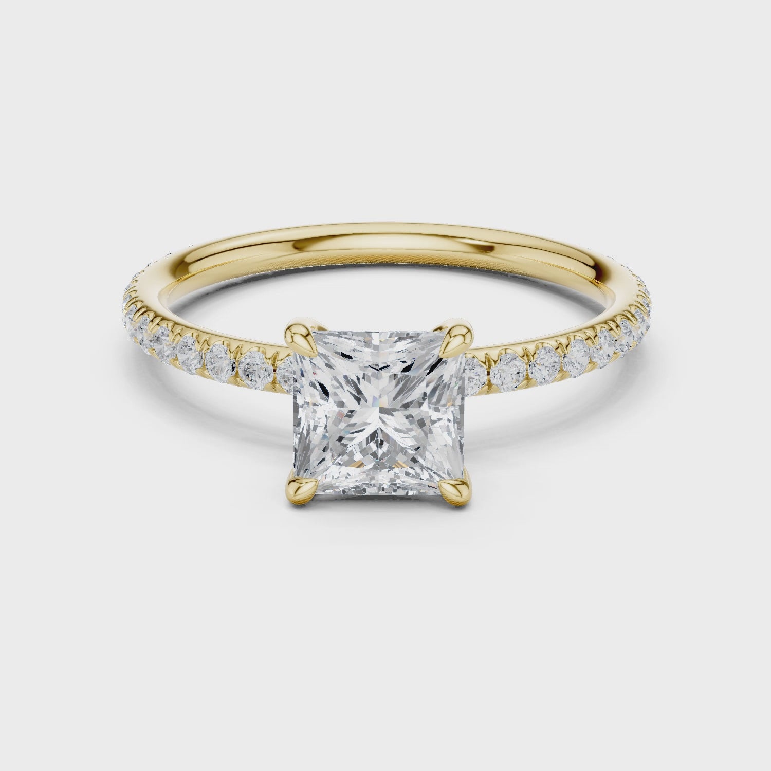 Gemma Celeste Pavé Princess Diamond Ring