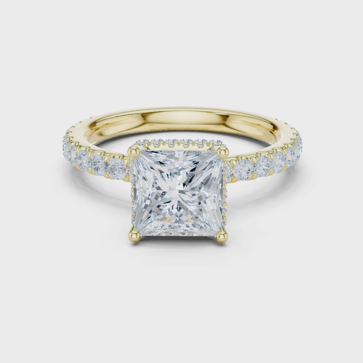 Gail Luxe Halo Princess Diamond Pavé Ring
