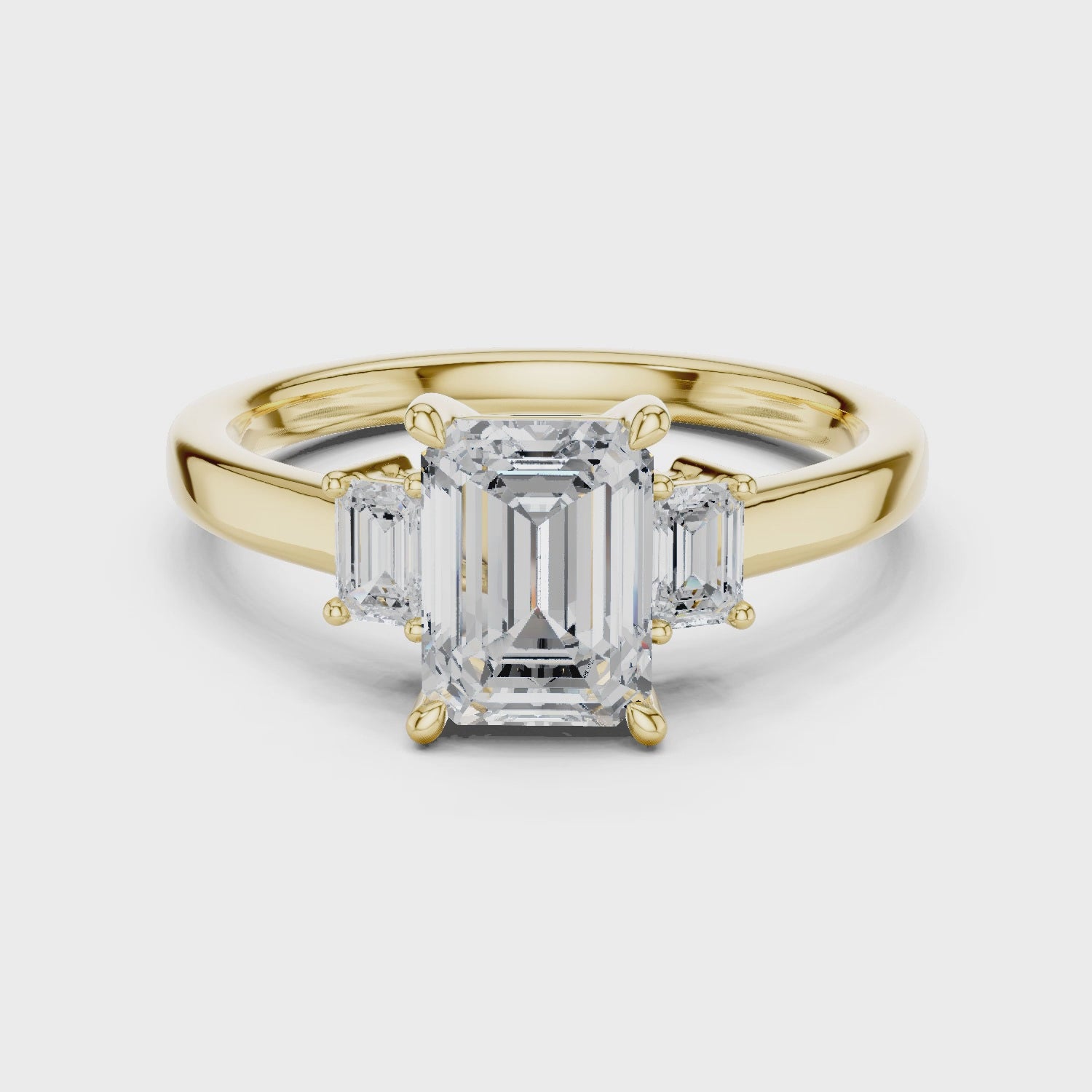 Colville Emerald-Cut Three-Stone Diamond Ring
