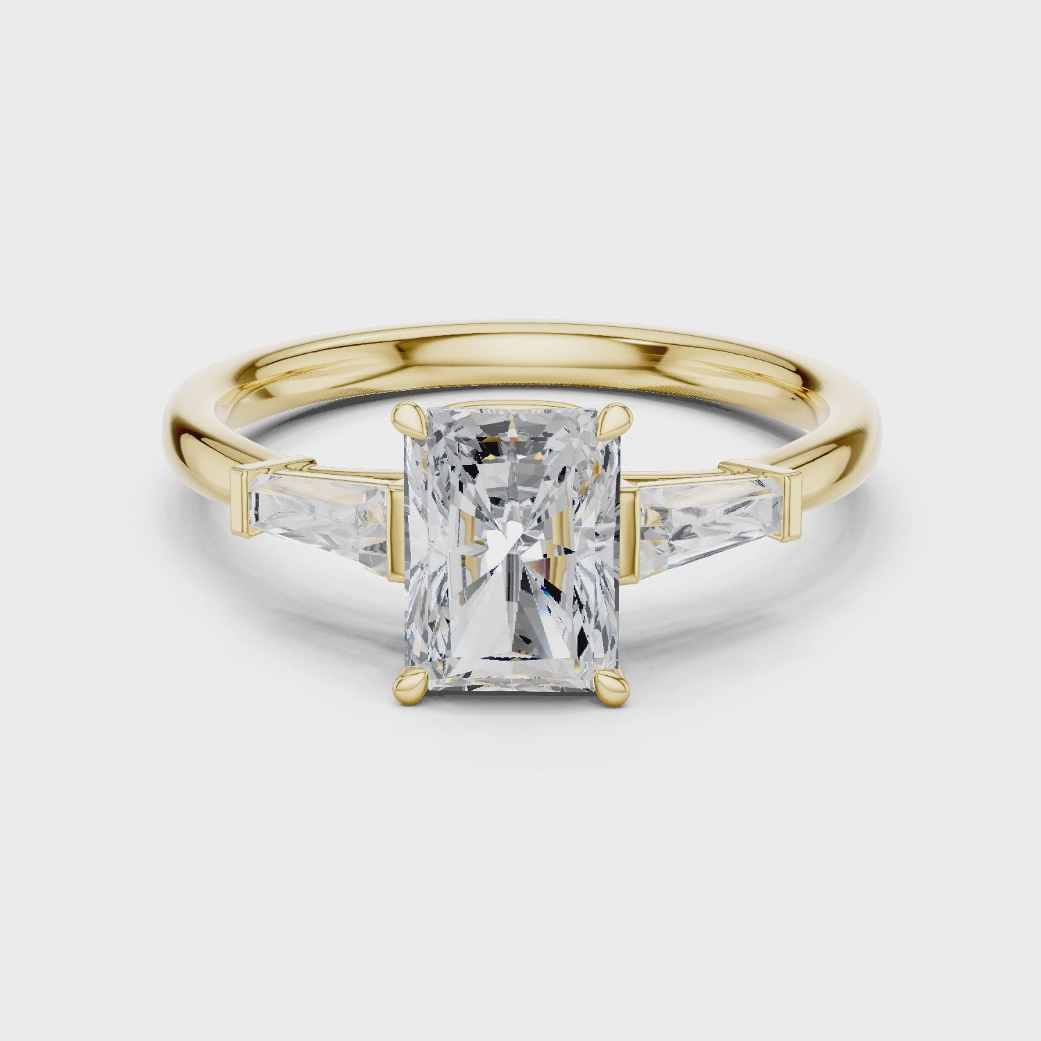 Jett Majestic Radiant Three-Stone Diamond Ring