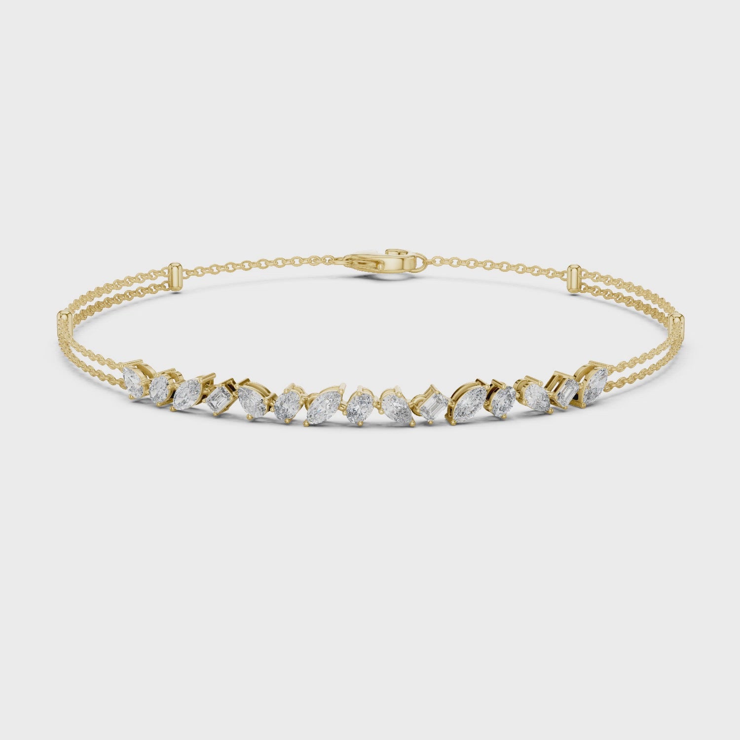 Diamond Station Chain Bracelet