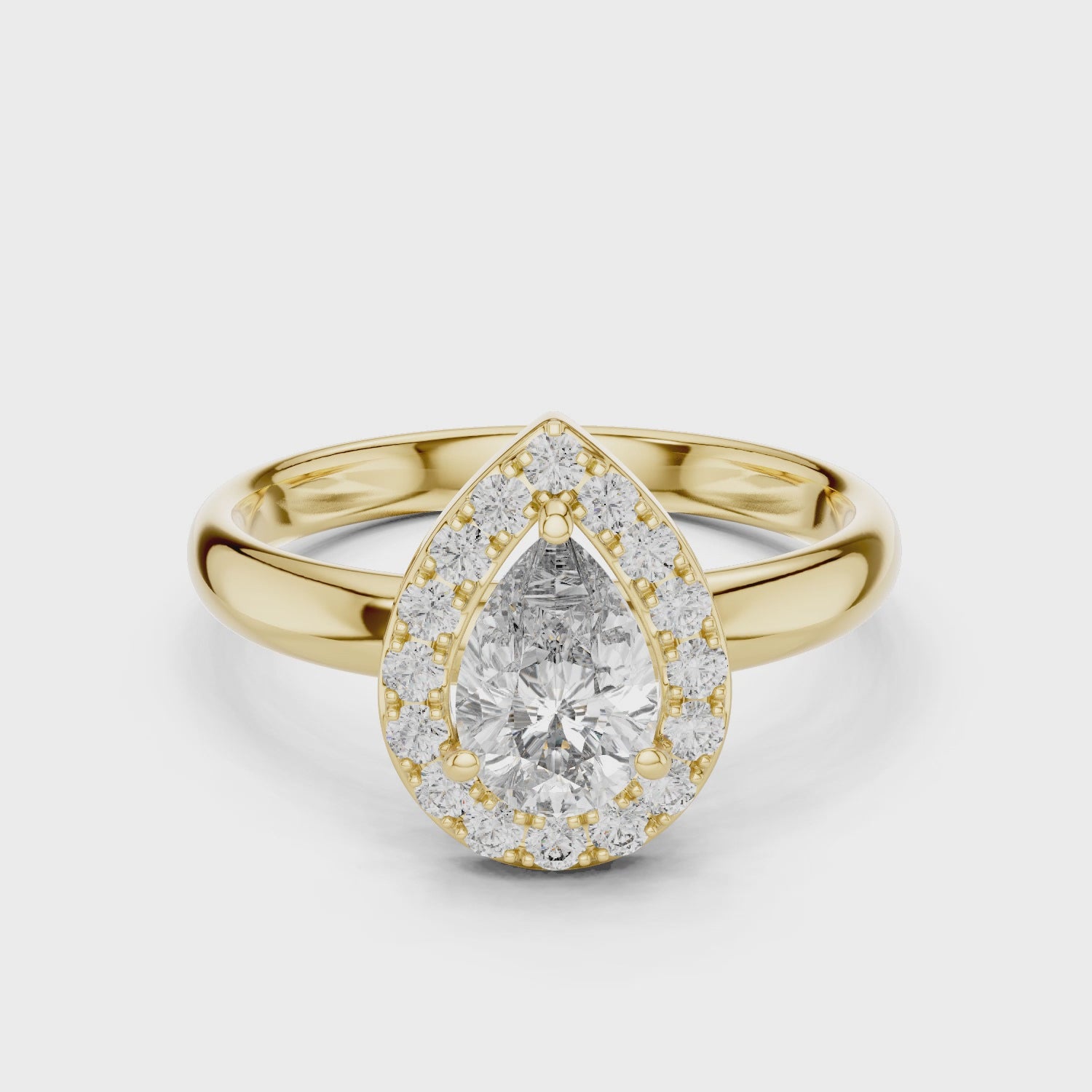 Pear Halo Diamond Engagement Ring