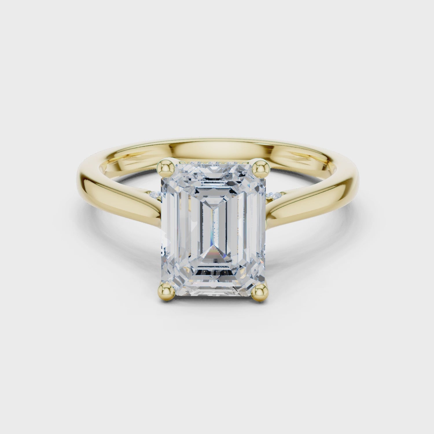 Mila Elegance Split Shank Emerald Diamond Ring