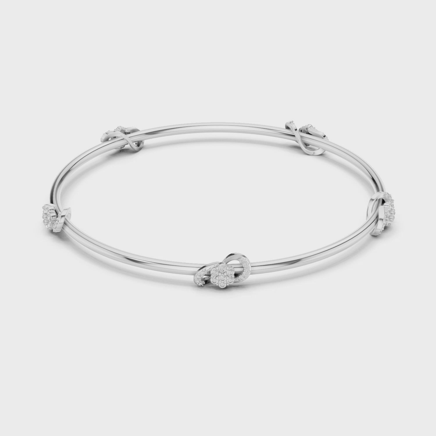 Eternal Knot Lab-Grown Diamond Bangle Bracelet