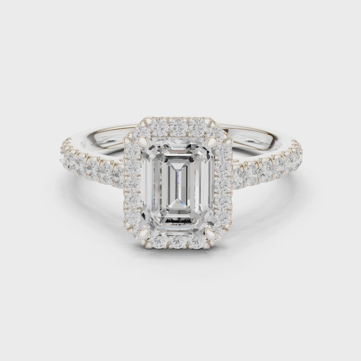 Kian Imperial Halo Emerald Diamond Ring
