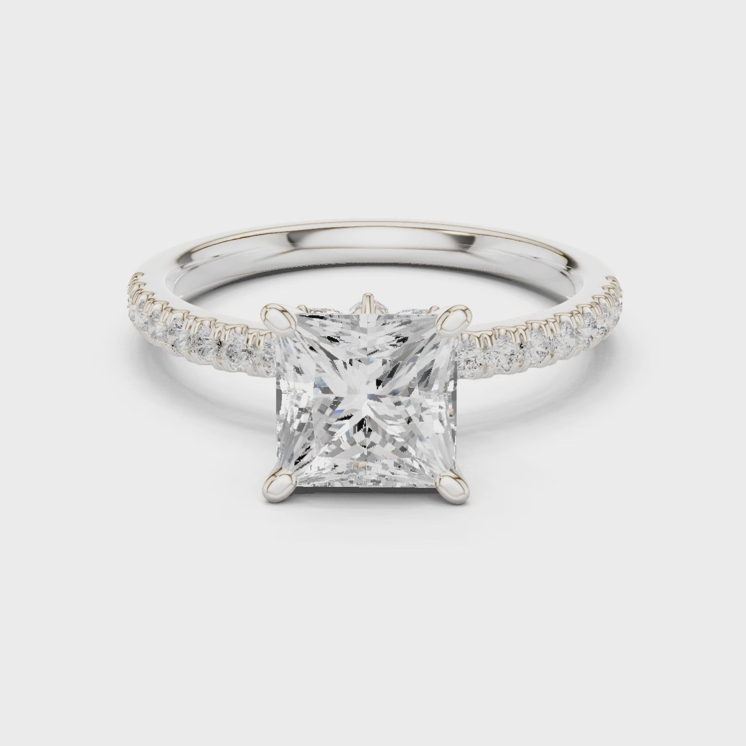 Finn Classic Pavé Princess Diamond Ring
