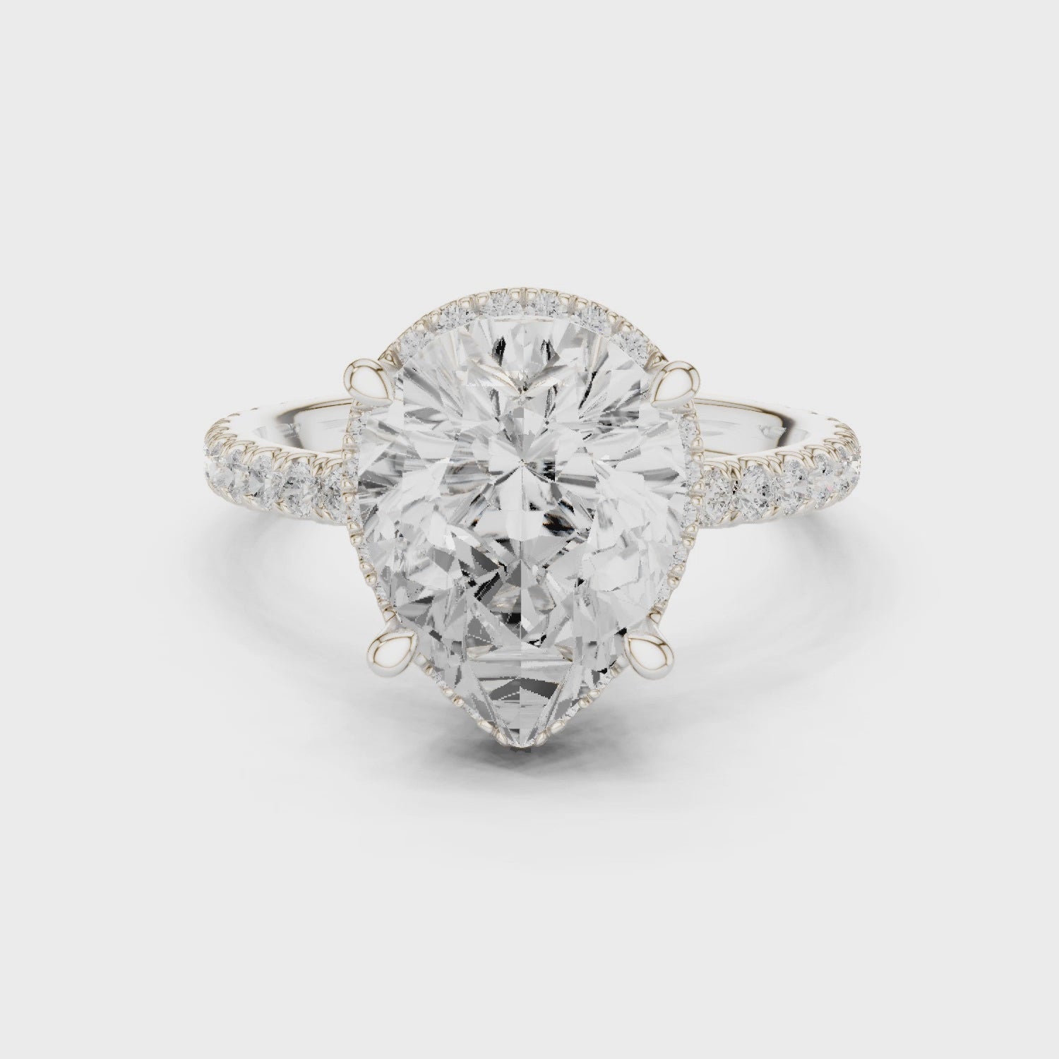 Lark Seraphina Pear Halo Diamond Ring