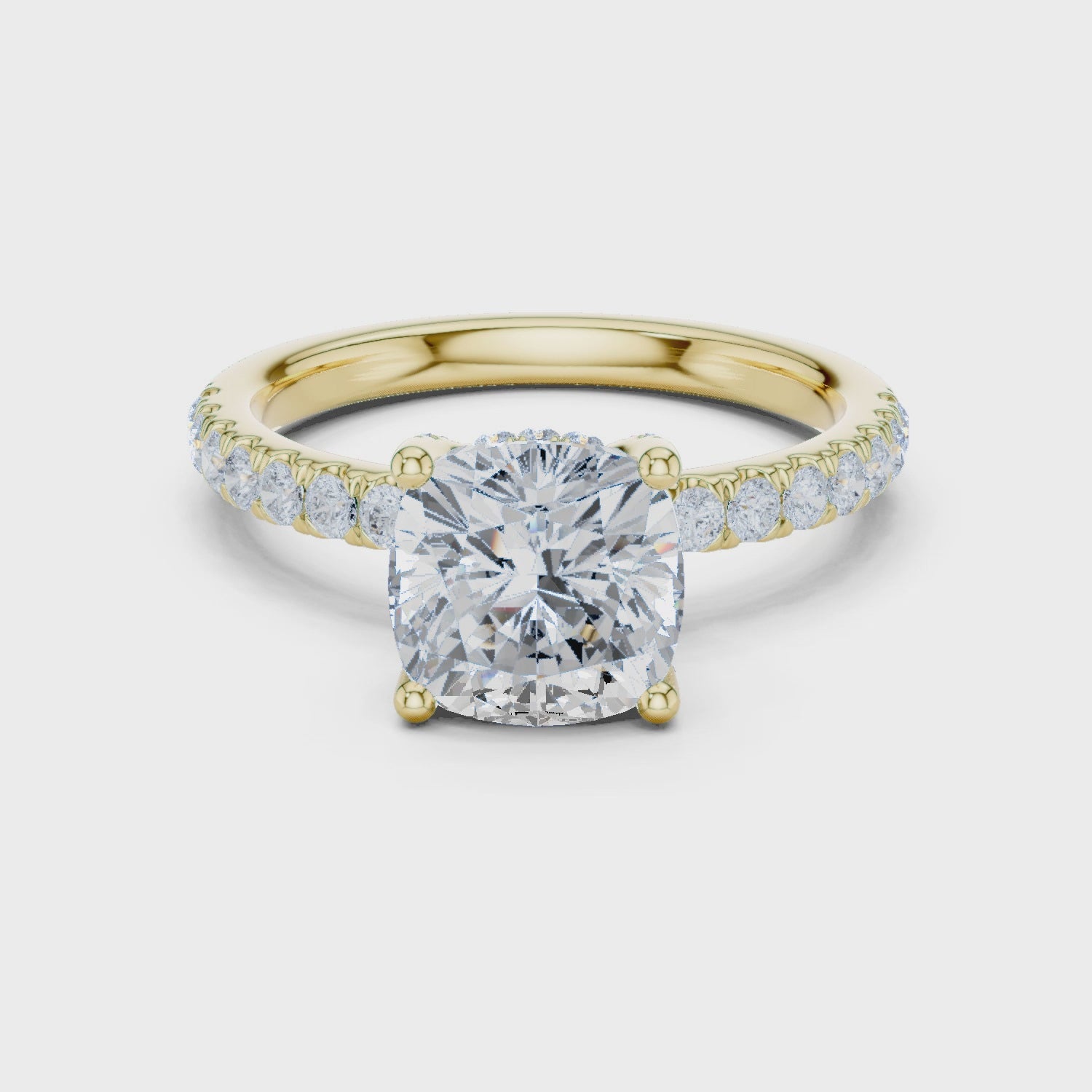 Beth Celeste Pavé Cushion Diamond Ring
