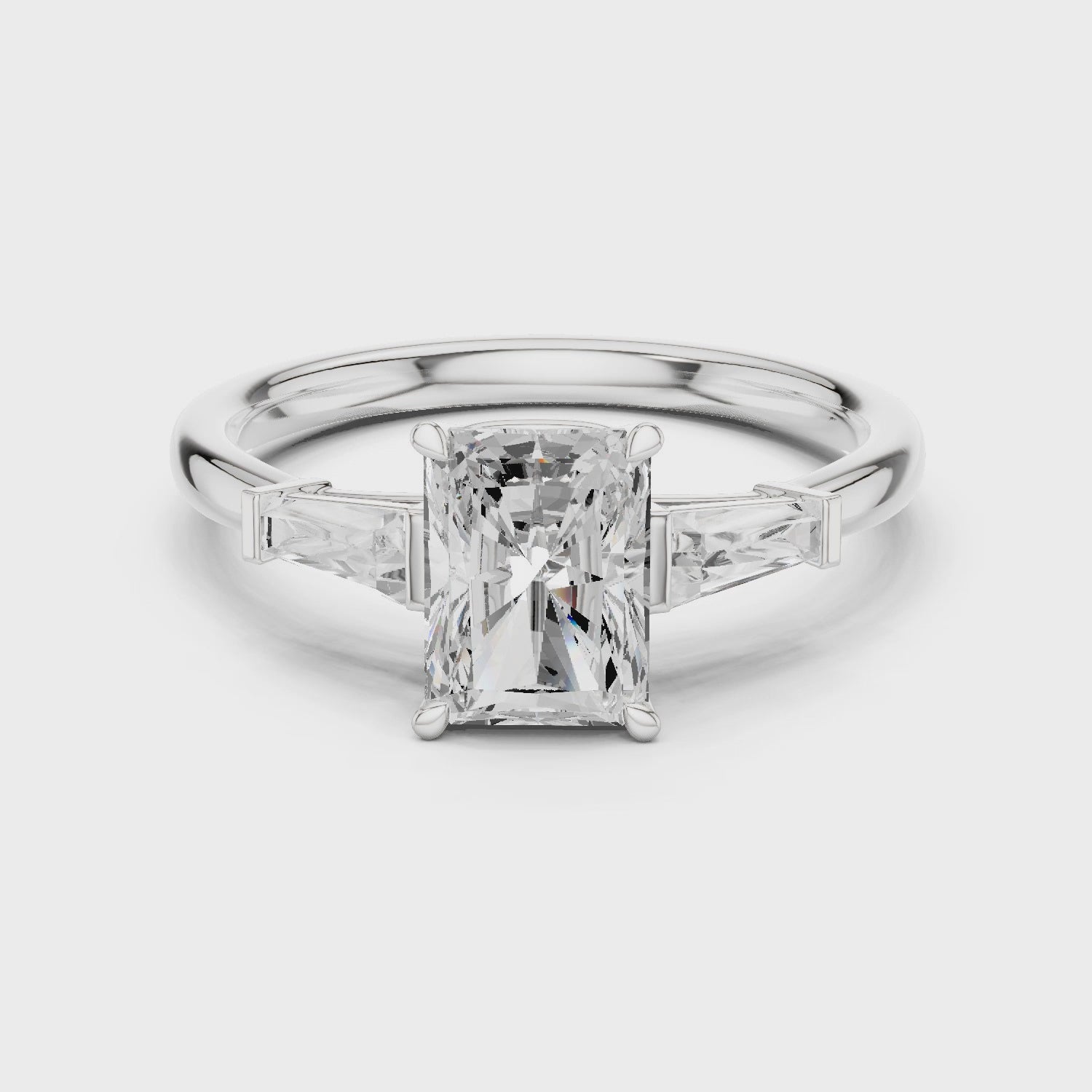 Jett Majestic Radiant Three-Stone Diamond Ring