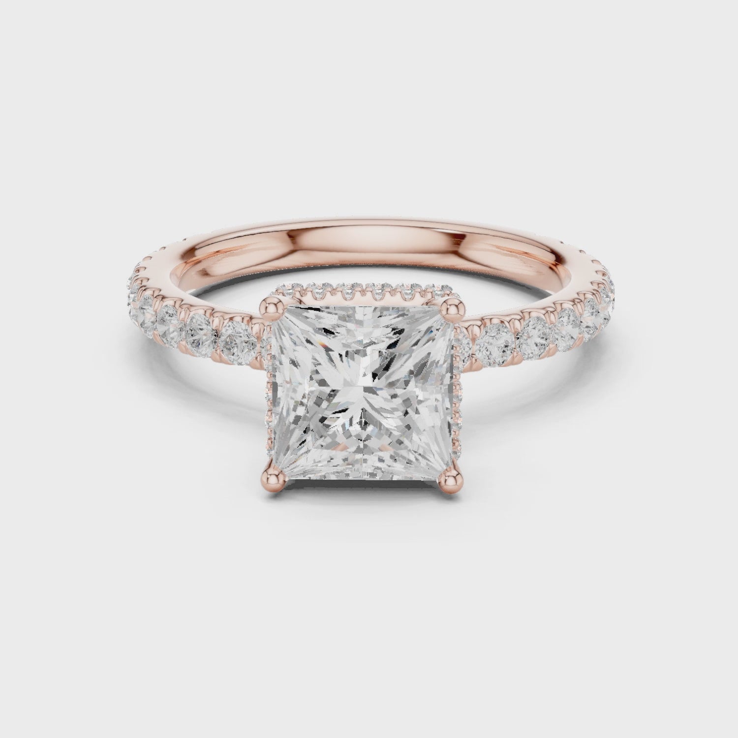 Gail Luxe Halo Princess Diamond Pavé Ring