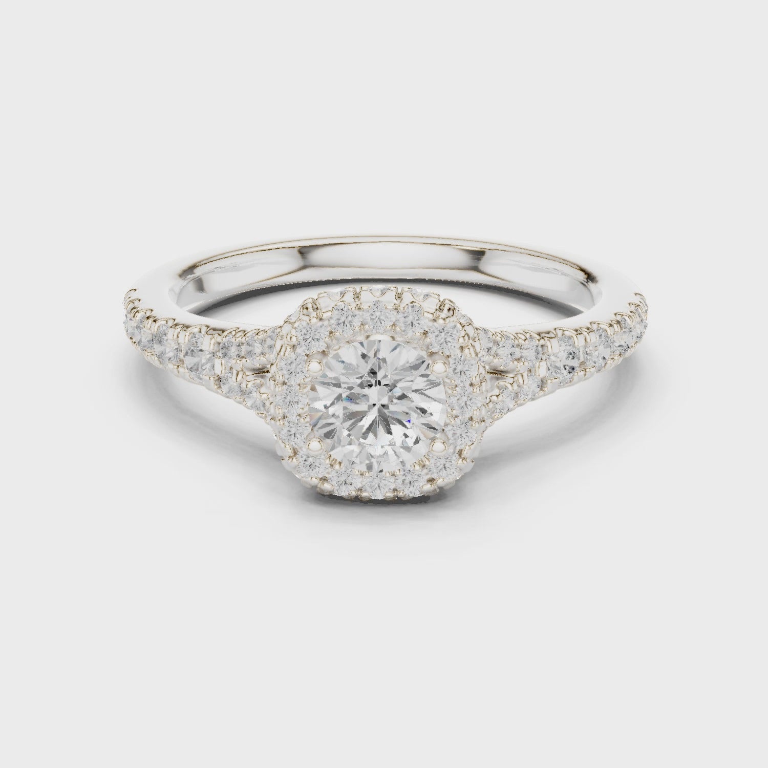 Vintage Halo Diamond Engagement Ring