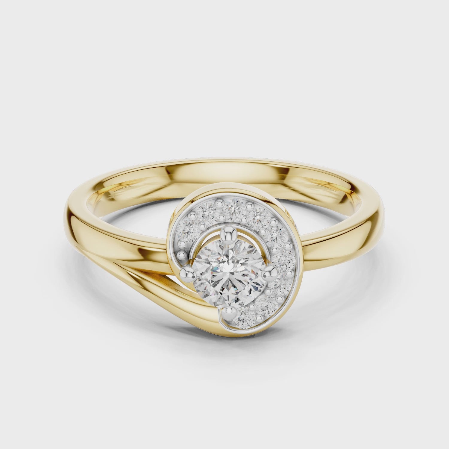 Luna Curve Lab-Grown Diamond Halo Ring