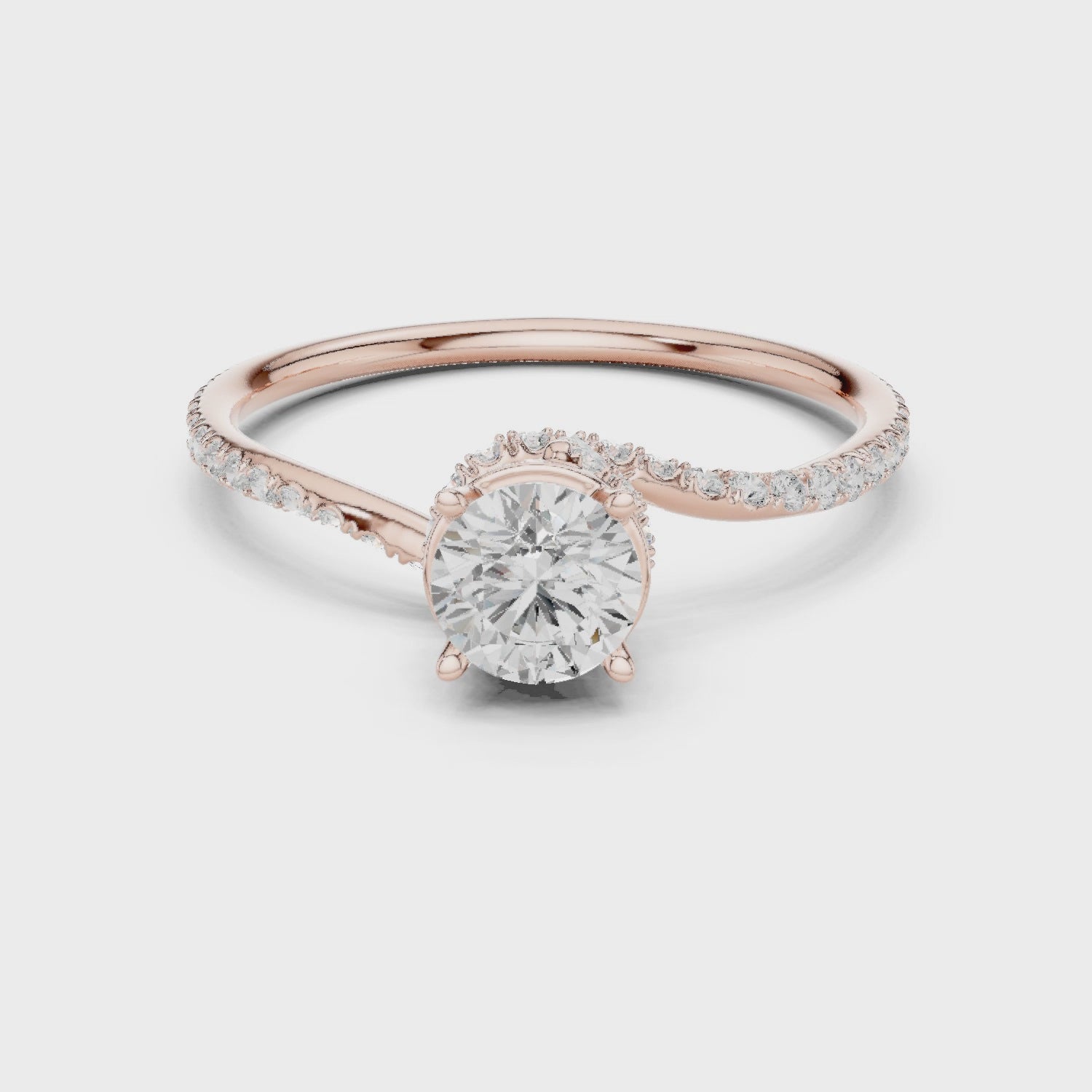 Swirl Pavé Diamond Engagement Ring