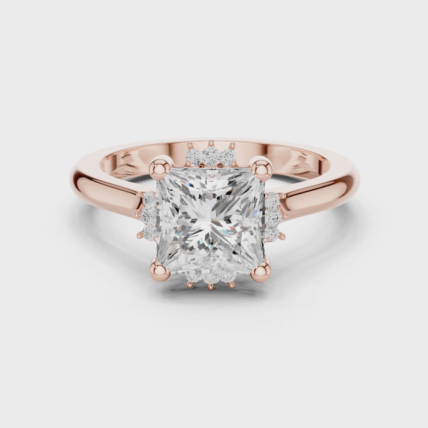 Monarch Princess Diamond Halo Ring