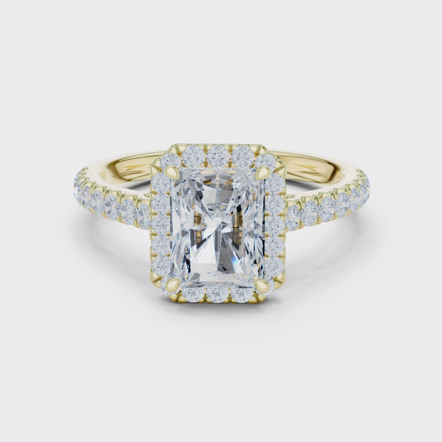 Otis Brilliant Halo Radiant Diamond Ring