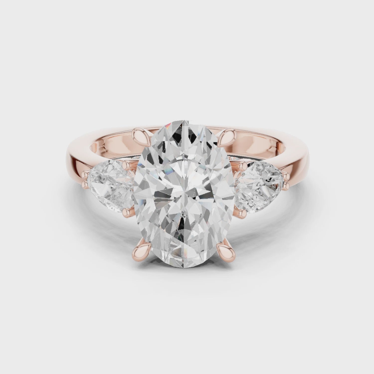 Verona Oval Diamond Three-Stone Ring