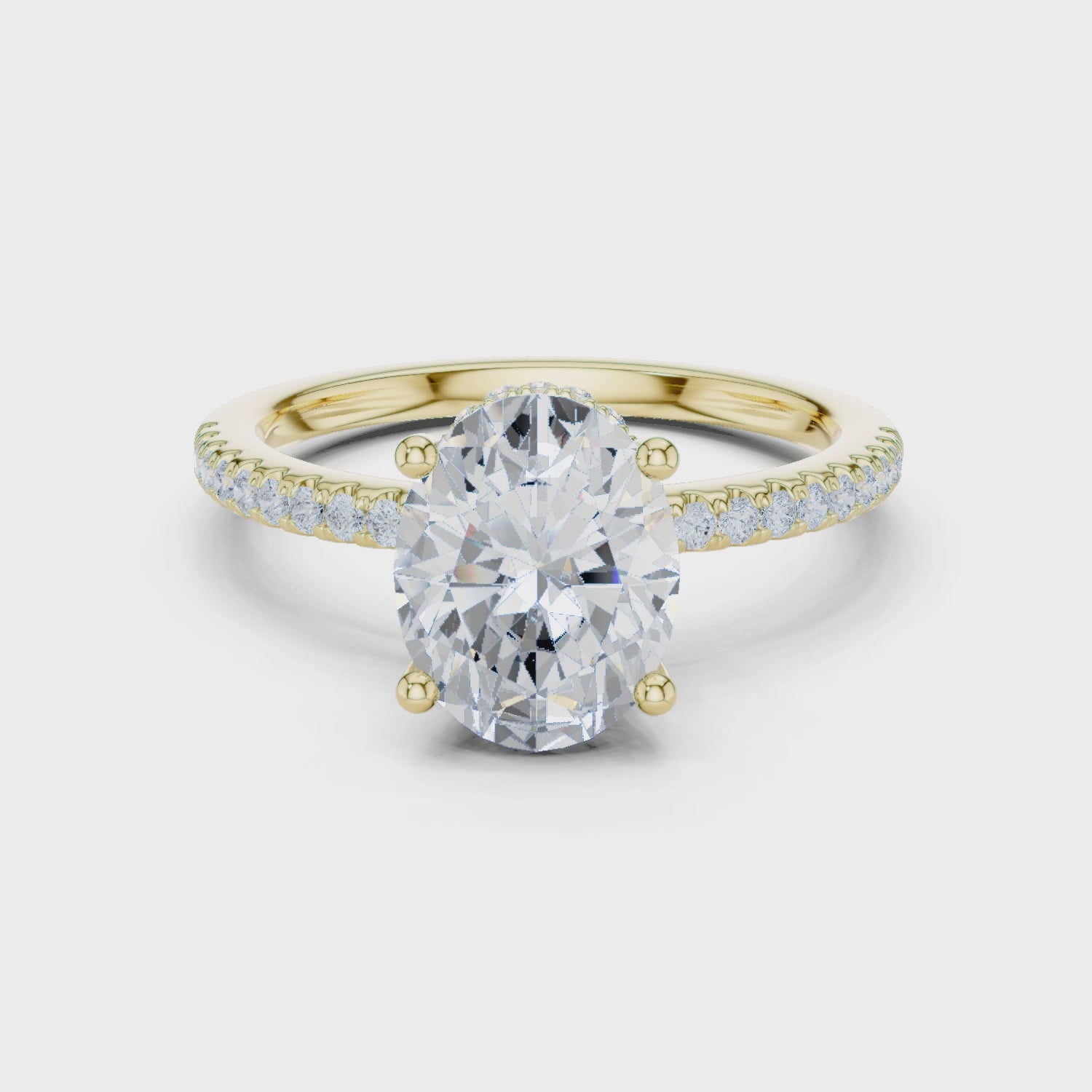 Lyrique Aurielle Pavé Oval Diamond Ring