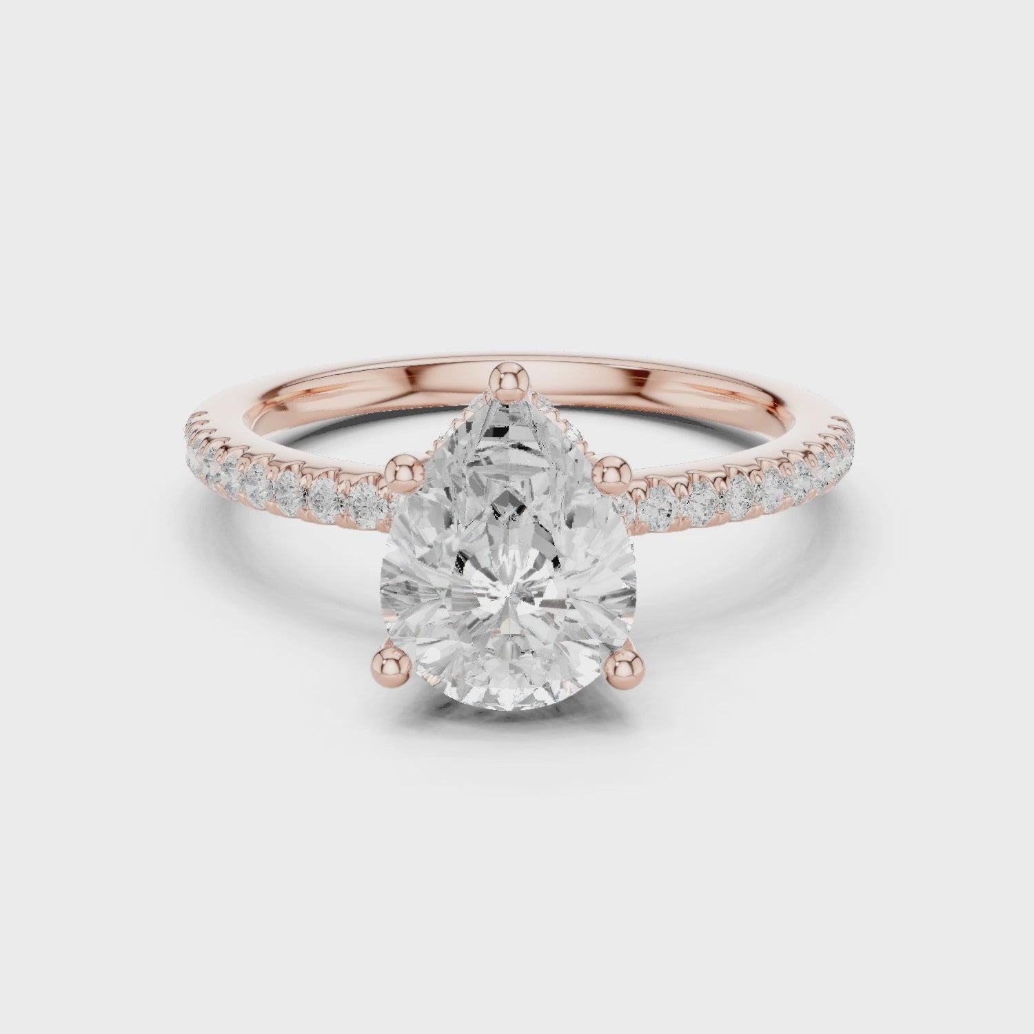 Estelle Seraphina Pavé Pear Diamond Ring