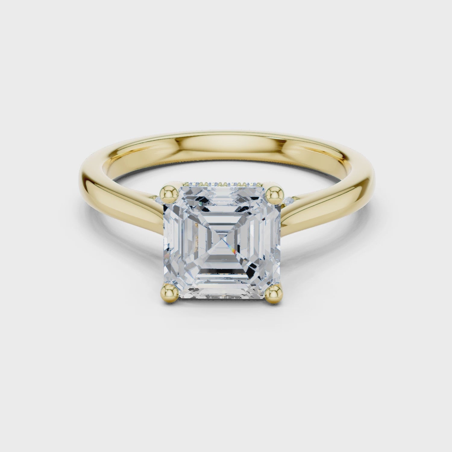 Lucy Aurora Twist Asscher Diamond Ring