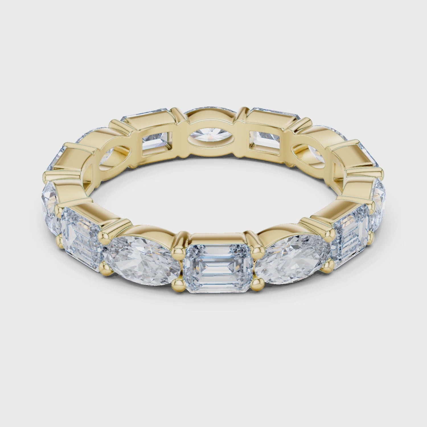 Emerald & Oval Lab-Grown Diamond Eternity Band