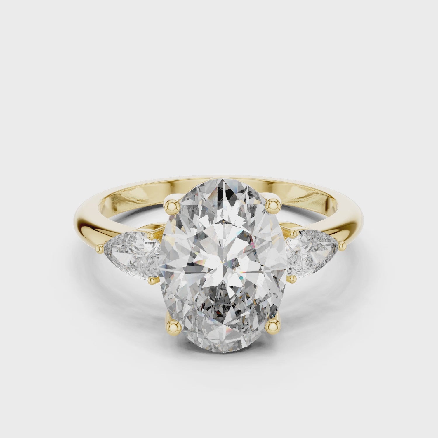 Oval Three-Stone Diamond Engagement Ring