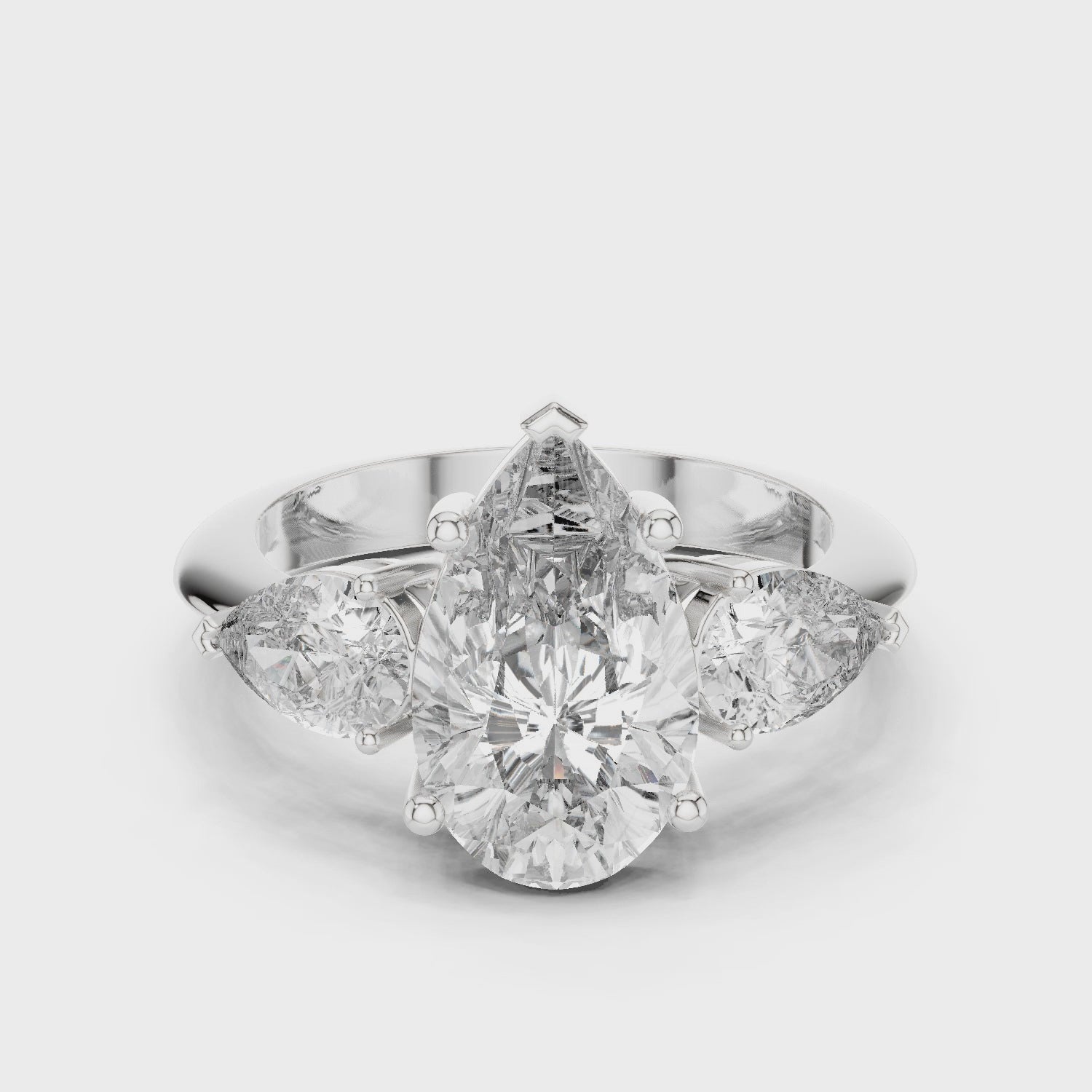 Pear Three-Stone Lab-Grown Diamond Ring