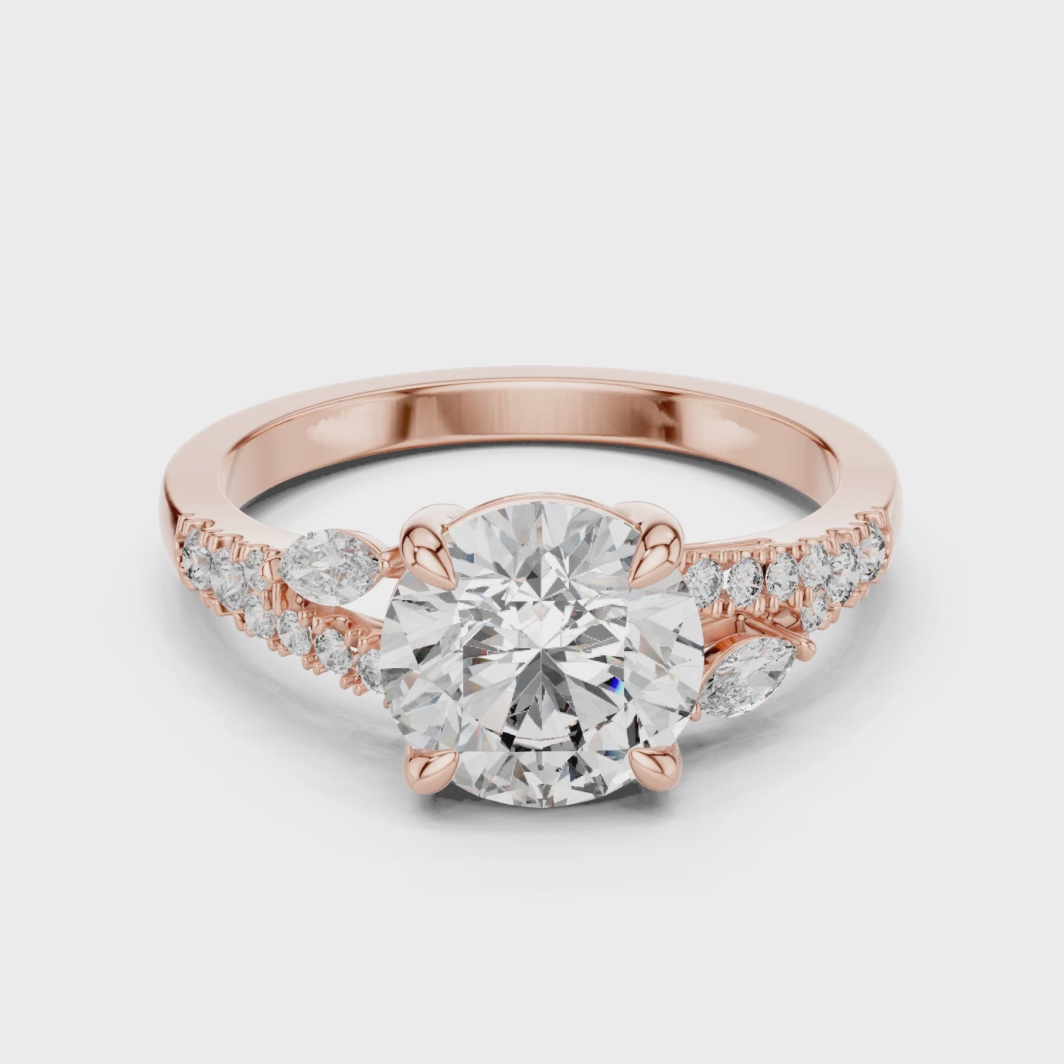 Classic Round Accent Solitaire Diamond Ring