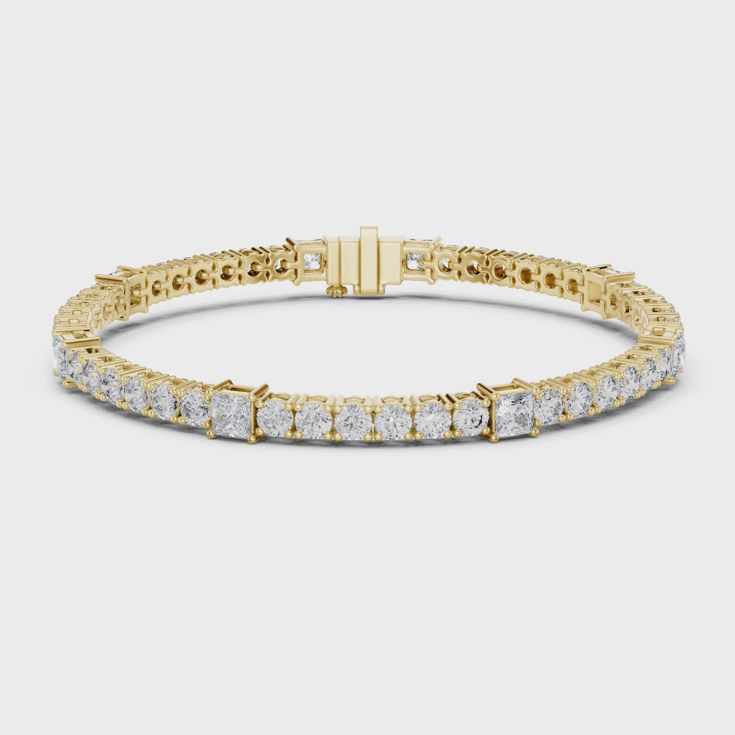 Square & Round Diamond Tennis Bracelet