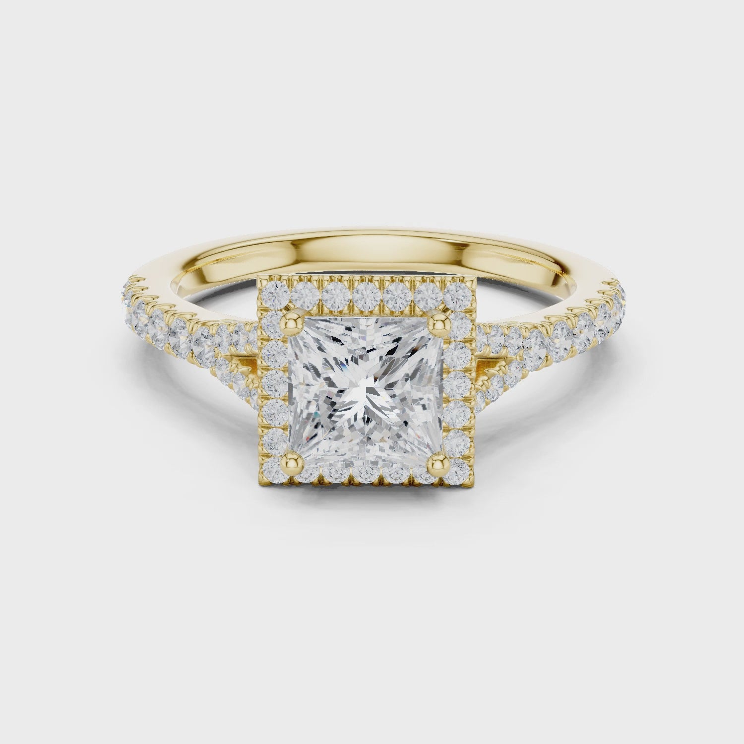Cressida Royal Princess Halo Diamond Ring