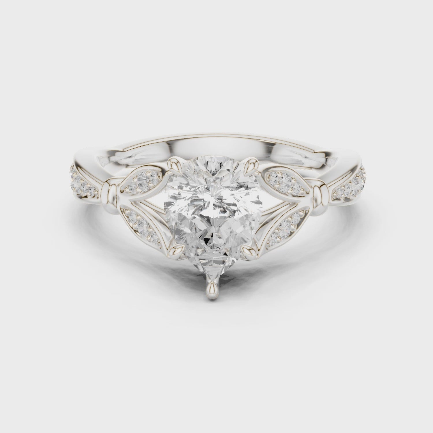 Reed Blossom Elegance Pear Diamond Ring