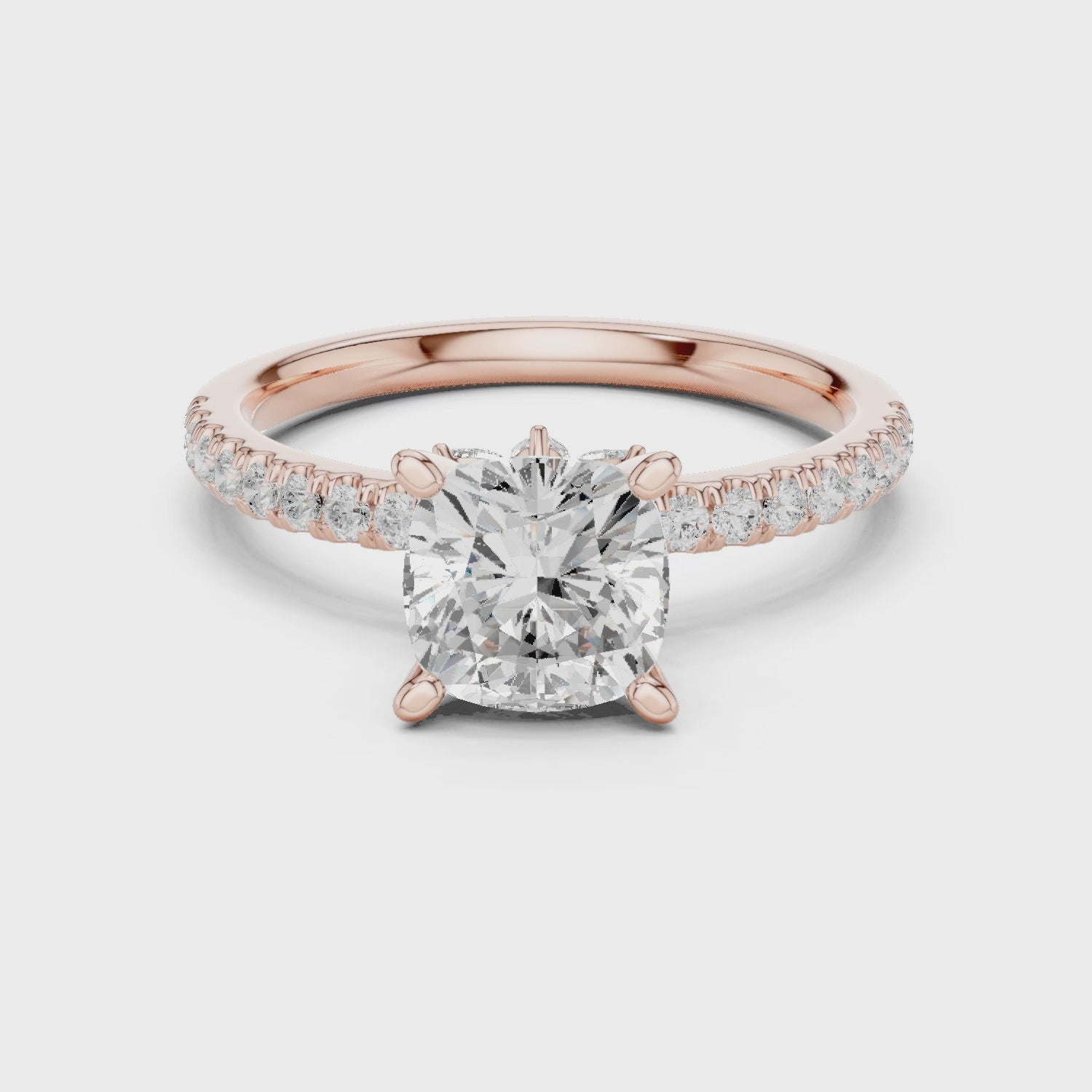Lexi Classic Pavé Cushion Diamond Ring