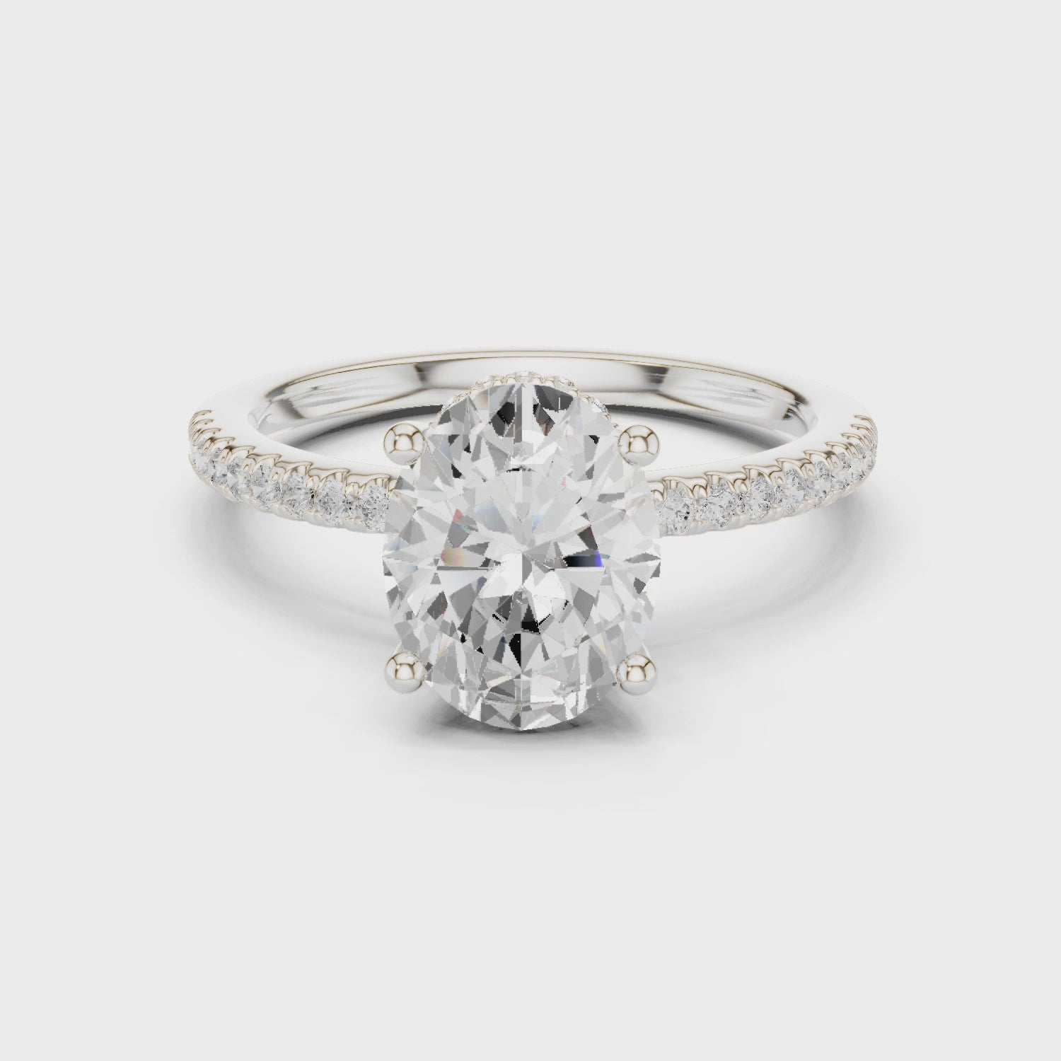Lyrique Aurielle Pavé Oval Diamond Ring