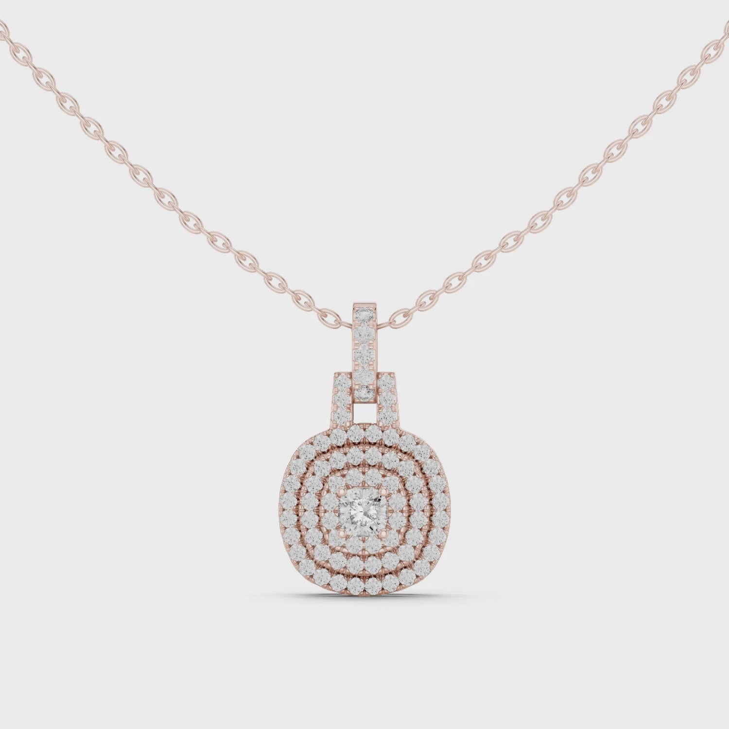 Diamond Halo Pendant Necklace