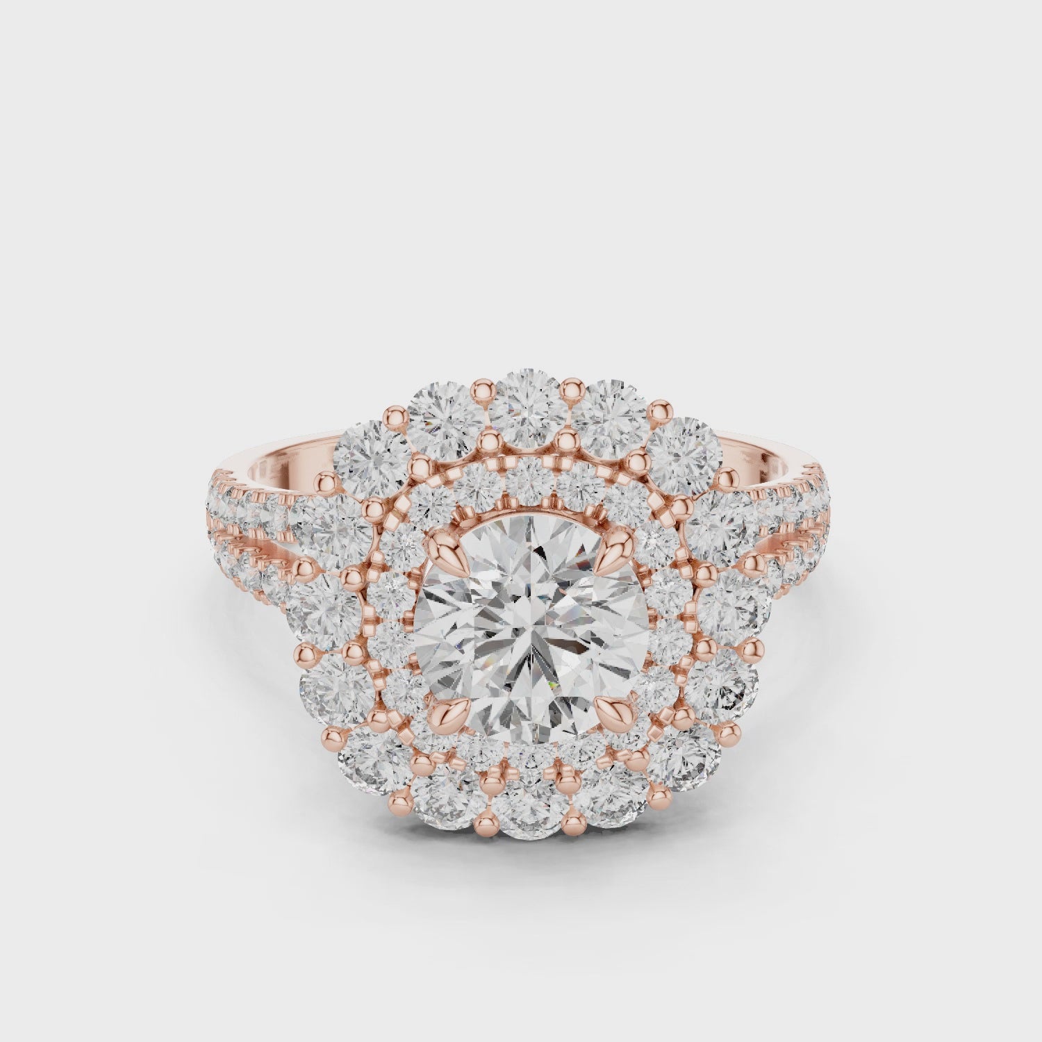 Radiant Bloom Halo Diamond Ring