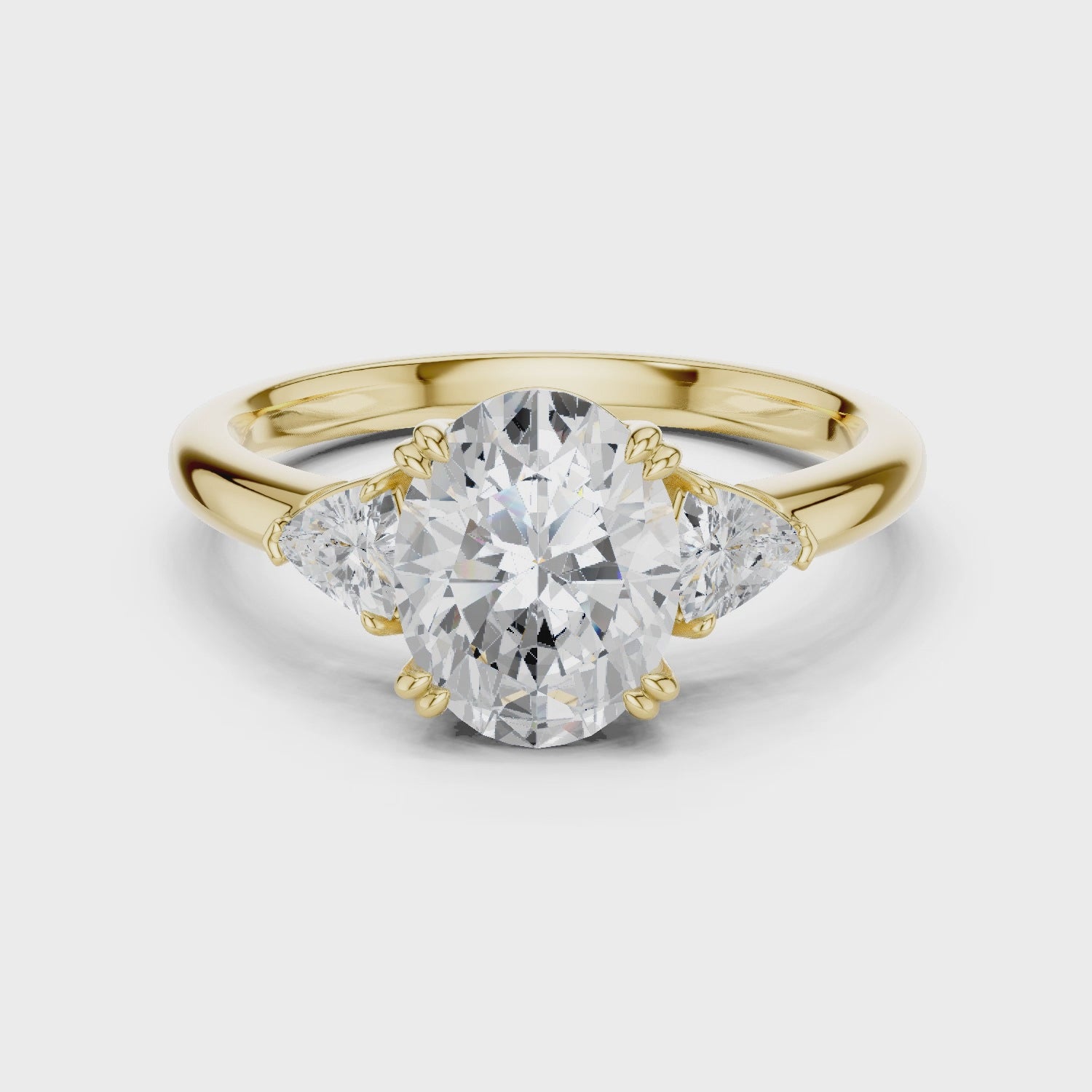 Oriana Luminous Oval Three-Stone Diamond Ring