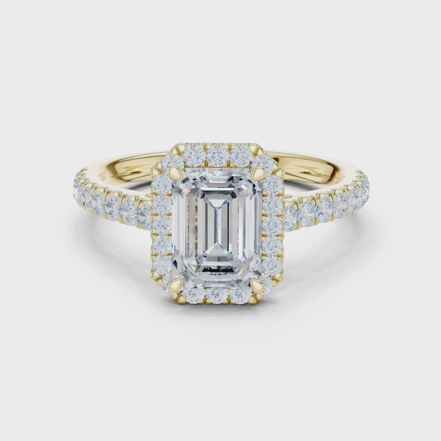 Kian Imperial Halo Emerald Diamond Ring
