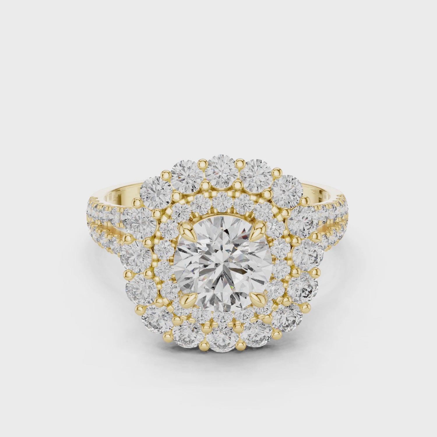 Radiant Bloom Halo Diamond Ring