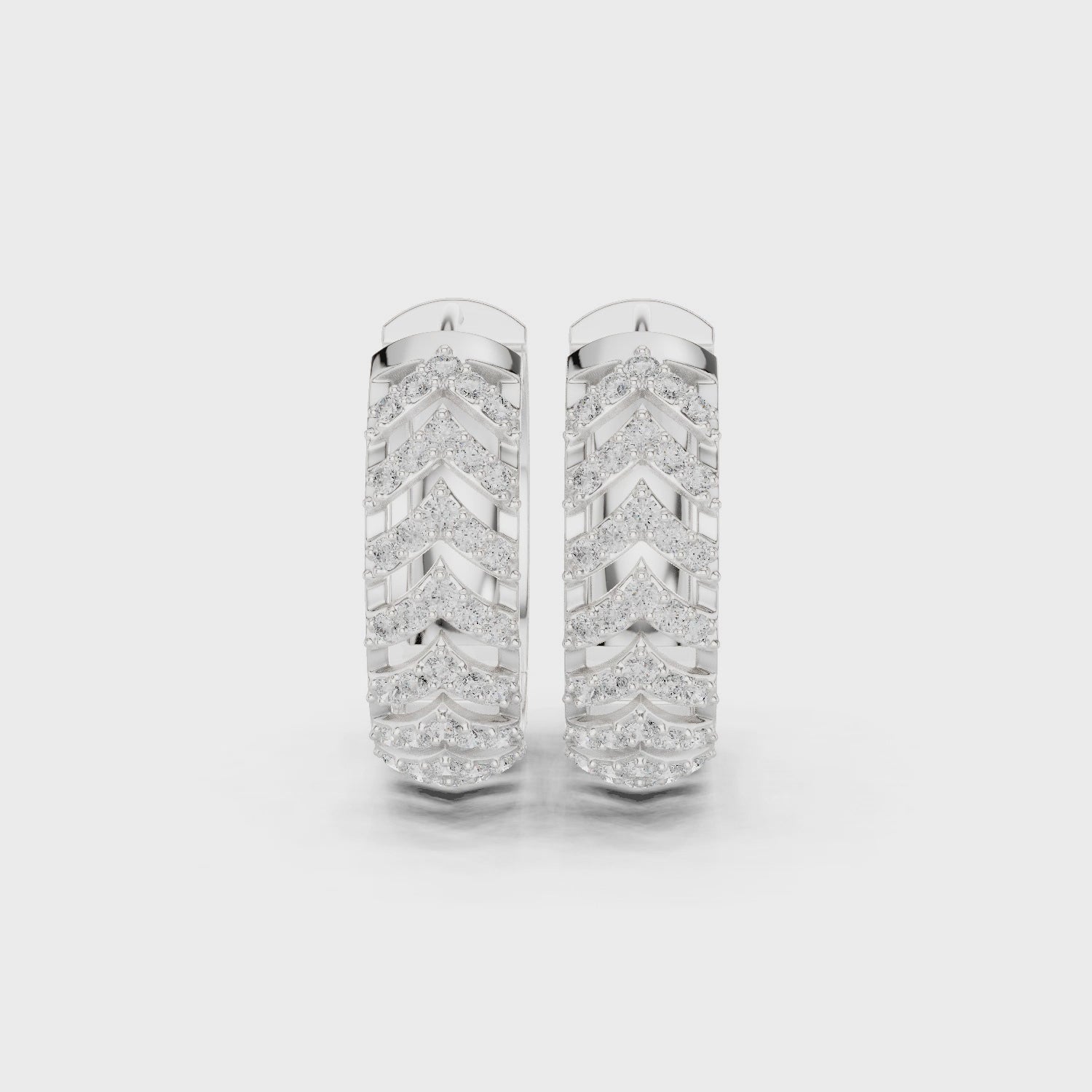 Golden Chevron Luxe Lab-Grown Diamond Hoop Earrings
