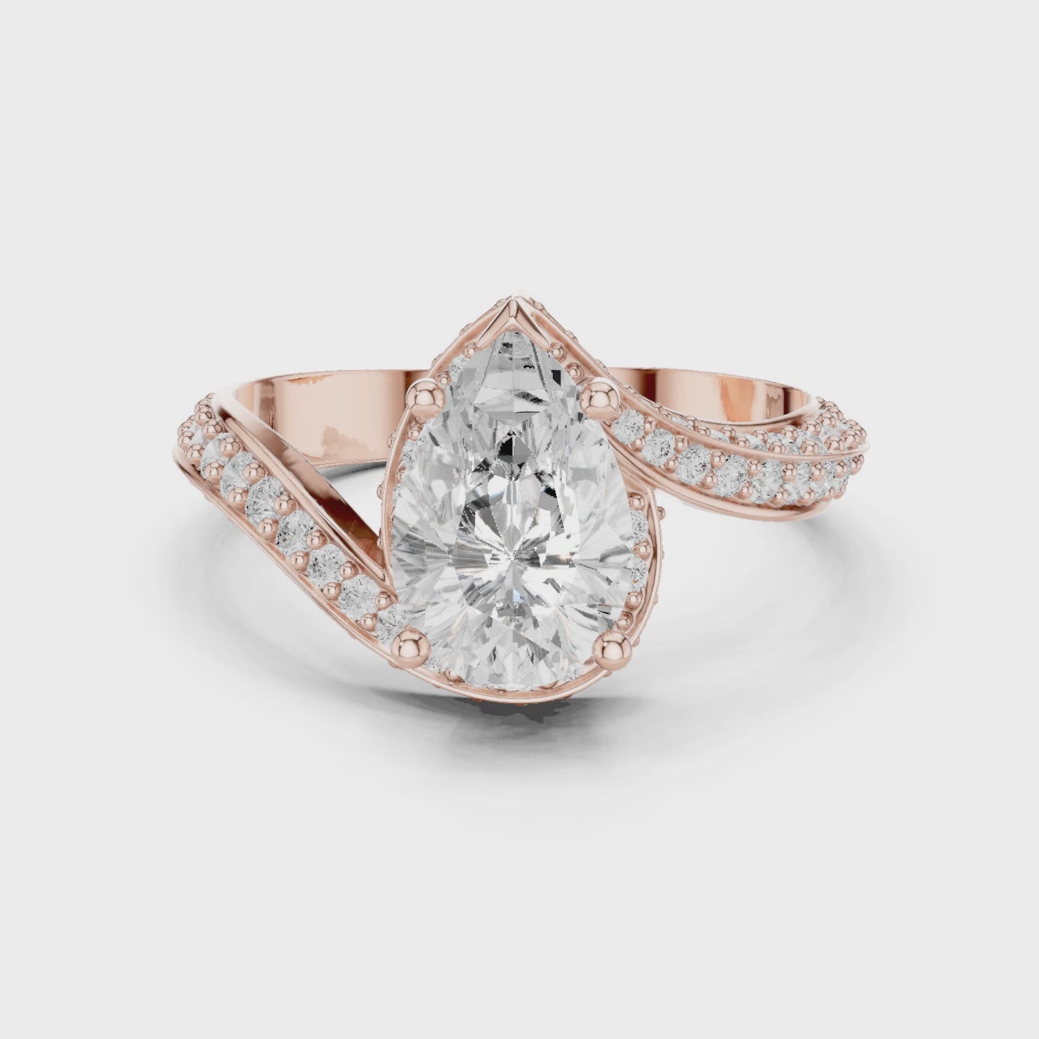 Twisted Pear Diamond Ring
