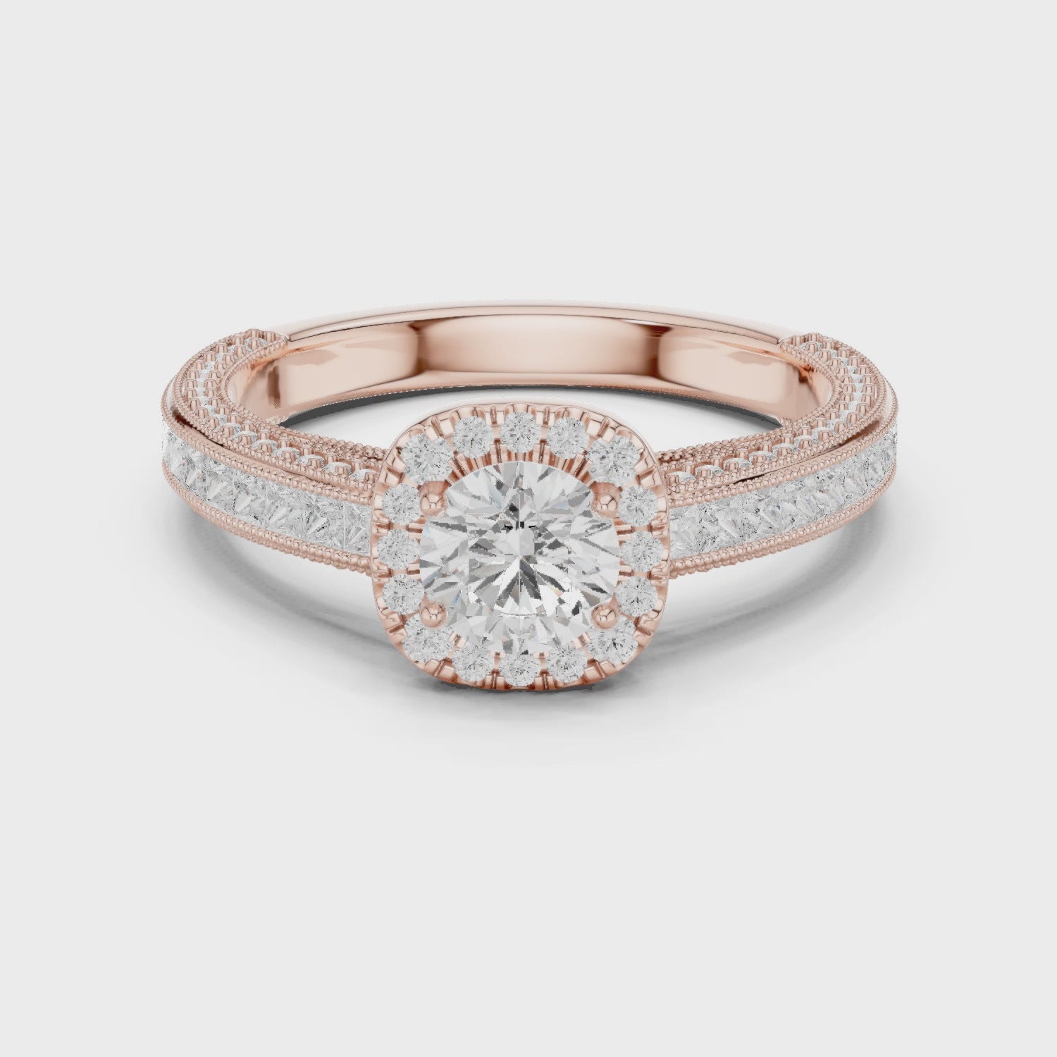 Round Halo Diamond Engagement Ring