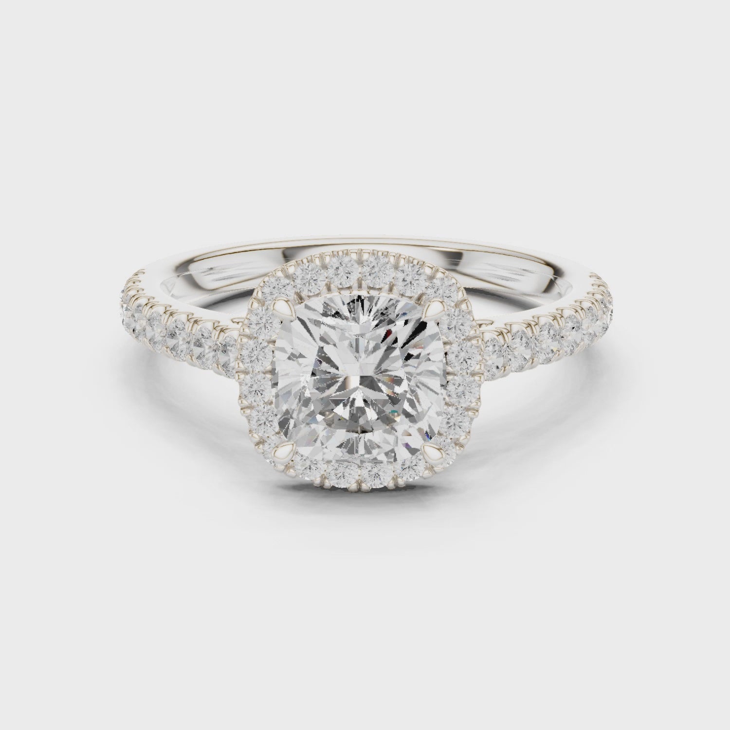 Kade Radiant Halo Cushion Diamond Ring